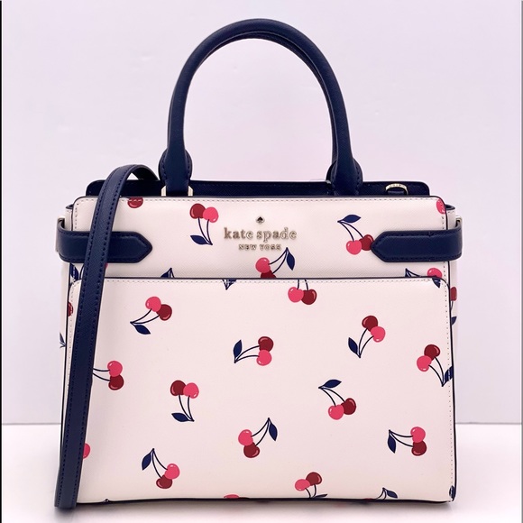 Kate Spade Staci Medium Satchel Dancing Cherries Crossbody - Picture 11 of 14
